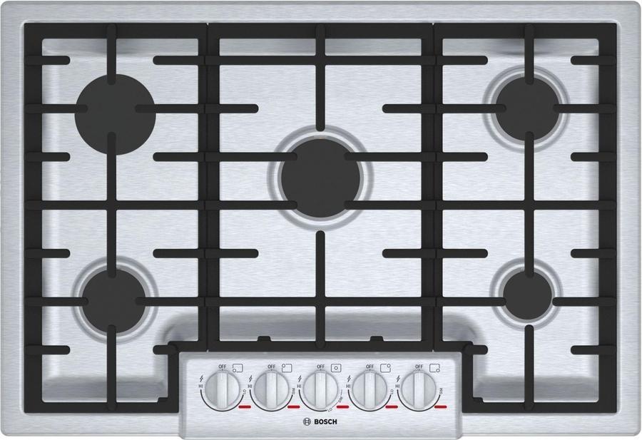 Bosch - 30 inch wide Gas Cooktop in Stainless Steel - NGMP056UC
