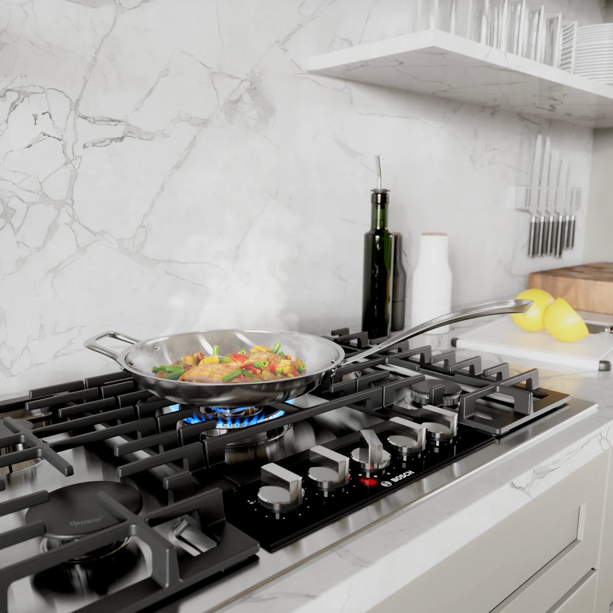 Bosch - 31 inch wide Gas Cooktop in Stainless - NGMP058UC