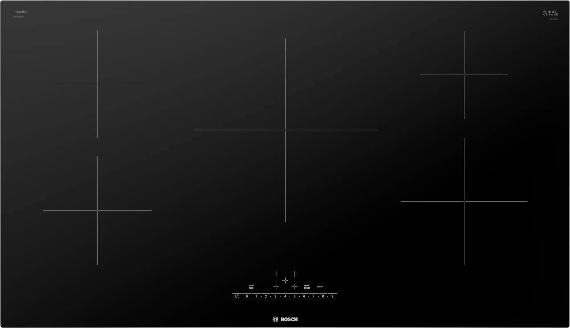 Bosch - 37 inch wide Induction Cooktop in Black - NIT5660UC