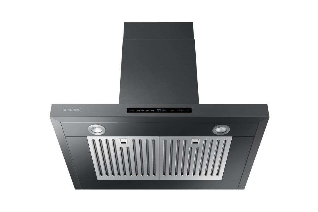 Samsung - 30 Inch 600 CFM Wall Mount and Chimney Range Vent in Black Stainless - NK30K7000WG