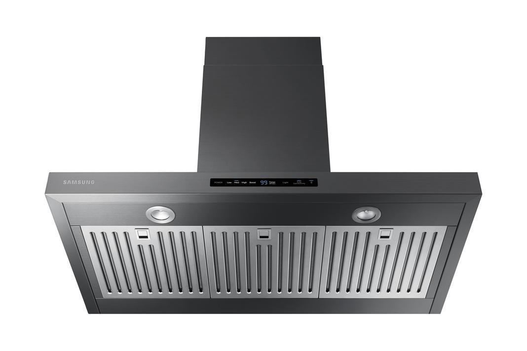 Samsung - 36 Inch 600 CFM Wall Mount and Chimney Range Vent in Black Stainless - NK36K7000WG