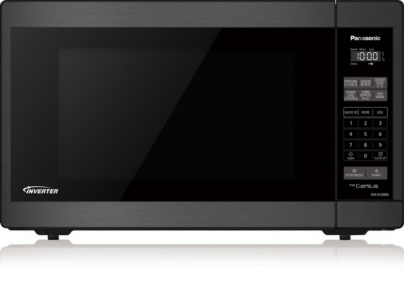 Panasonic - 1.3 cu. Ft Counter top Microwave in Black Stainless - NNSC688S