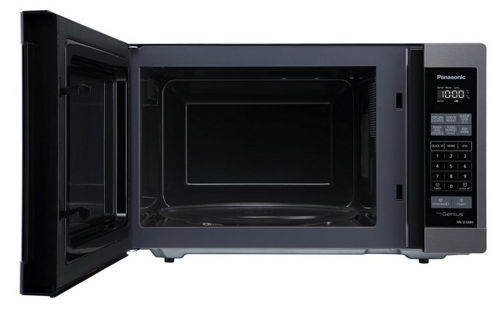 Panasonic - 1.3 cu. Ft Counter top Microwave in Black Stainless - NNSC688S