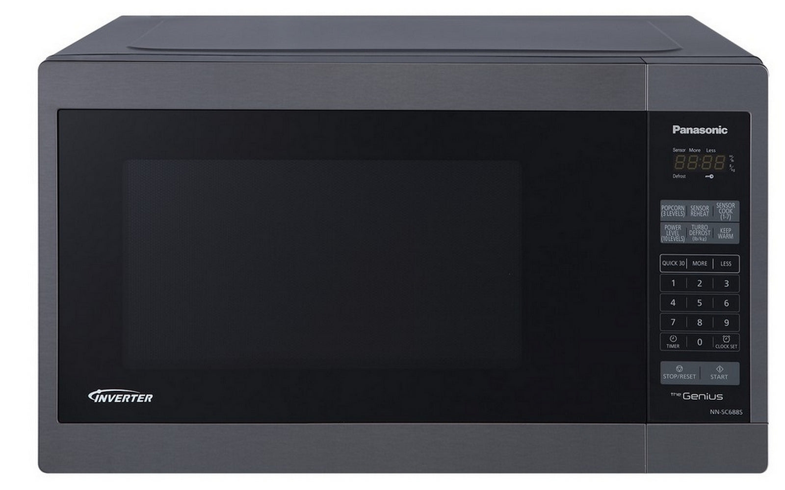 Panasonic - 1.3 cu. Ft Counter top Microwave in Black Stainless - NNSC688S