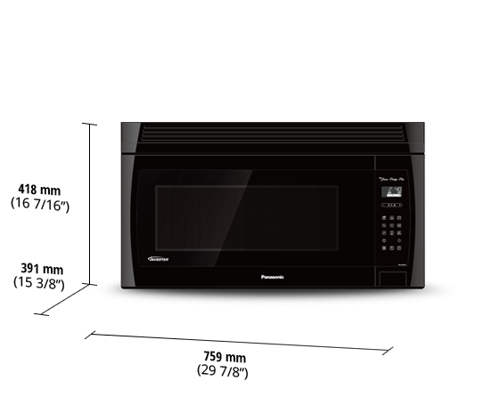 Panasonic - 2 cu. Ft Over the range Microwave in Black - NNSE284B