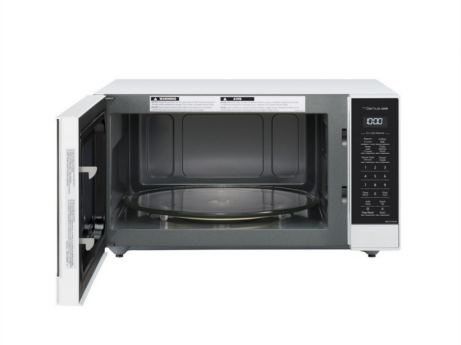 Panasonic - 1.6 cu. Ft Counter top Microwave in White - NNST75LW