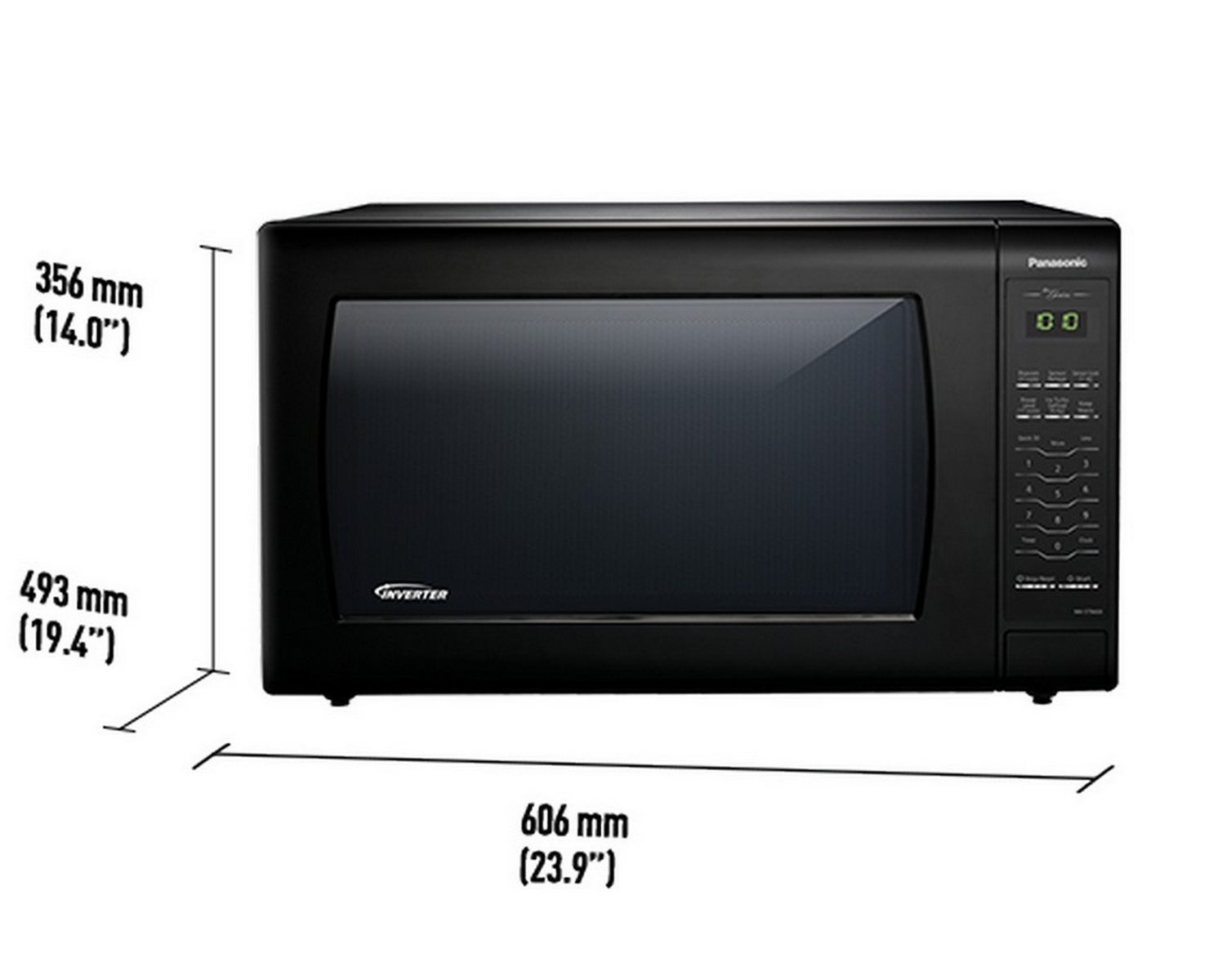 Panasonic - 2.2 cu. Ft Counter top Microwave in Black - NNST966B