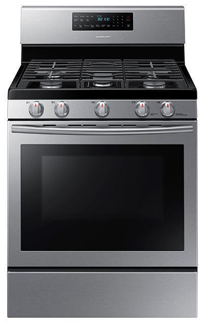 Samsung - 5.8 cu. ft Front Control Gas Range in Stainless Steel - NX58H5600SS