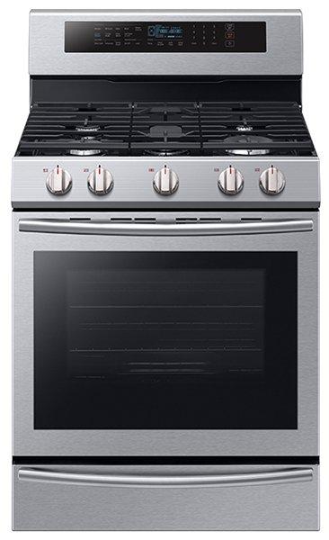 Samsung - 5.8 cu. ft Front Control Gas Range in Stainless Steel - NX58M6650WS
