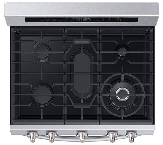 Samsung - 5.8 cu. ft Front Control Gas Range in Stainless Steel - NX58M6650WS