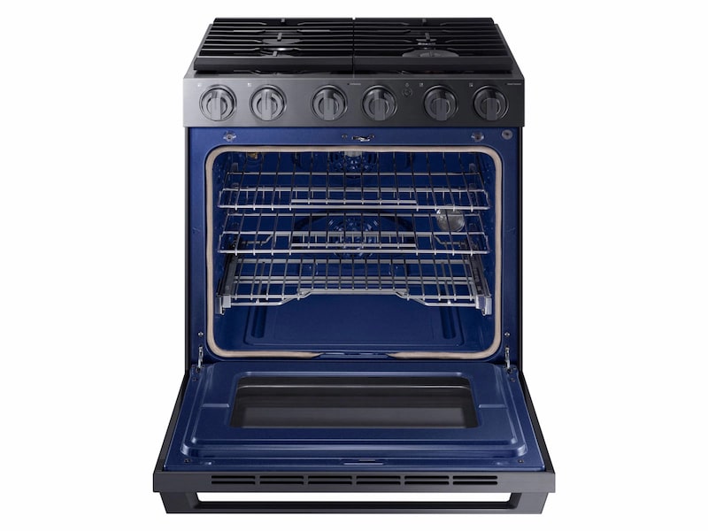 Samsung - 5.8 cu. ft Gas Range in Black Stainless - NX58M9960PM