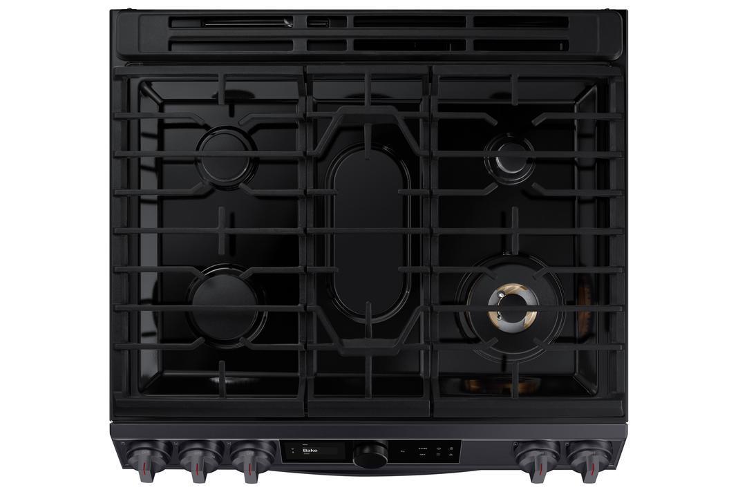 Samsung - Bespoke 6 cu. ft Gas Range in Black Stainless - NX60T8711SG