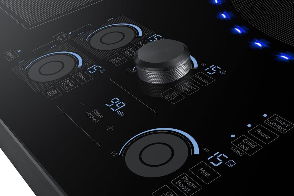 Samsung - 30 inch wide Induction Cooktop in Black Stainless Steel - NZ30K7880UG