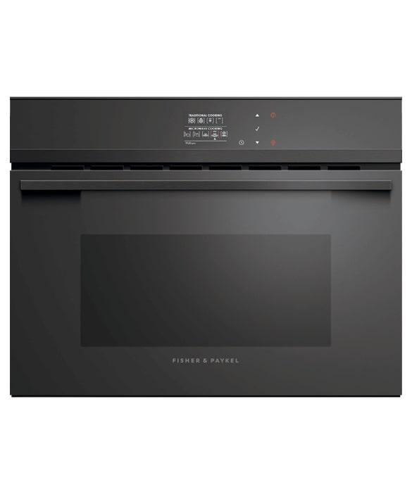 Fisher Paykel - 1.3 cu. ft Speed Wall Oven in Black - OM24NDBB1