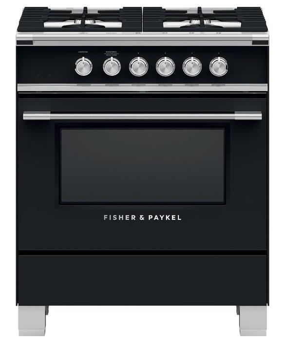 Fisher Paykel - 3.5 cu. ft Gas Range in Black - OR30SCG4B1