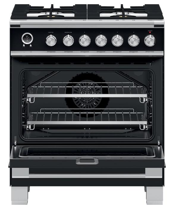 Fisher Paykel - 3.5 cu. ft Dual Fuel Range in Black - OR30SCG6B1