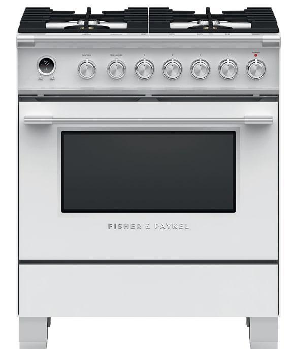 Fisher Paykel - 3.5 cu. ft Dual Fuel Range in White - OR30SCG6W1