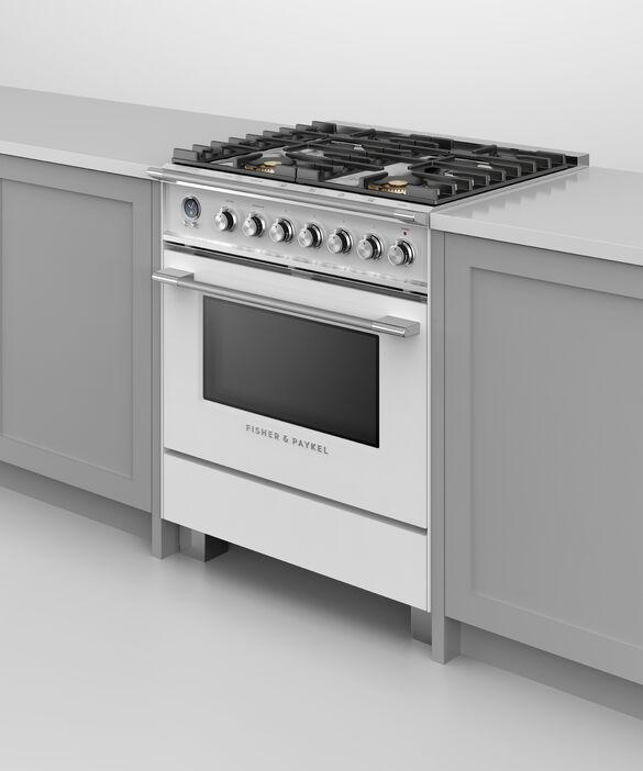 Fisher Paykel - 3.5 cu. ft Dual Fuel Range in White - OR30SCG6W1