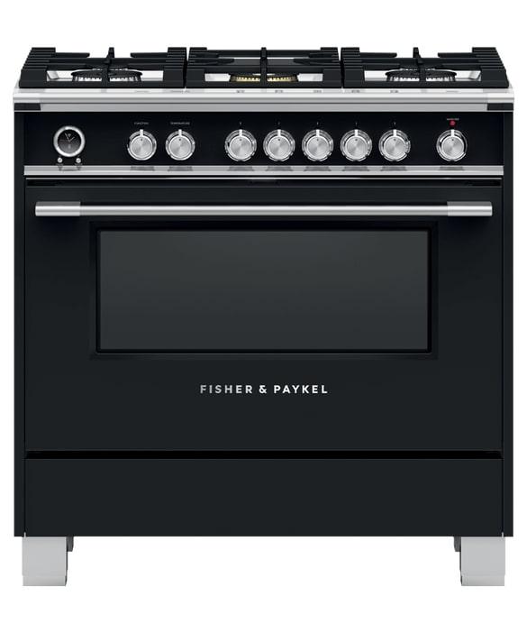 Fisher Paykel - 4.9 cu. ft Dual Fuel Range in Black - OR36SCG6B1