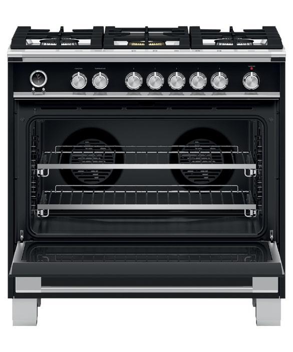 Fisher Paykel - 4.9 cu. ft Dual Fuel Range in Black - OR36SCG6B1