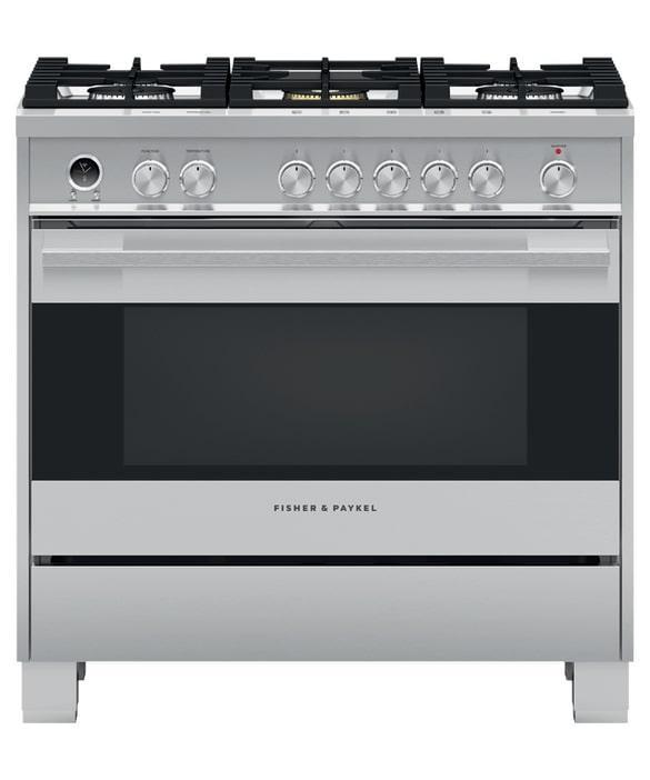 Fisher Paykel - 4.9 cu. ft Dual Fuel Range in Stainless - OR36SDG6X1