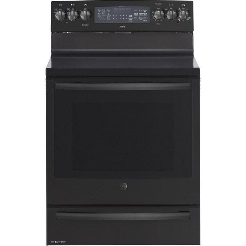 GE Profile - 6.2 cu. ft Electric Range in Black - PCB987EMDS