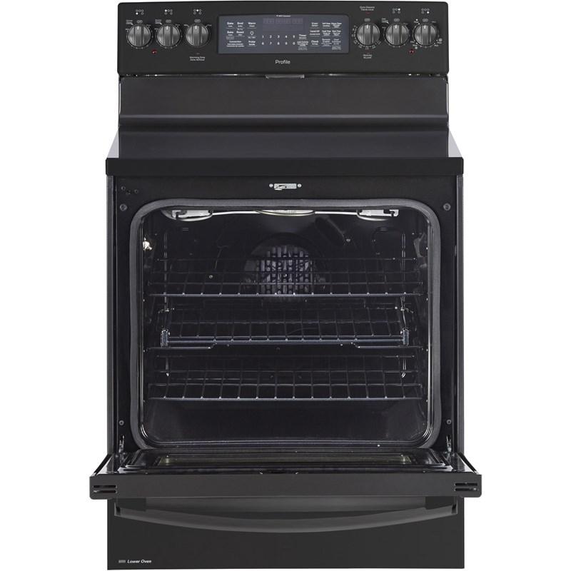 GE Profile - 6.2 cu. ft Electric Range in Black - PCB987EMDS