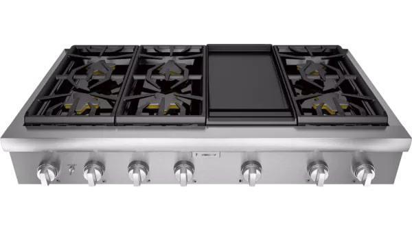 Thermador - 47.9375 inch wide Gas Cooktop in Stainless - PCG486WD