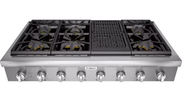 Thermador - 47.9375 inch wide Gas Cooktop in Stainless - PCG486WL