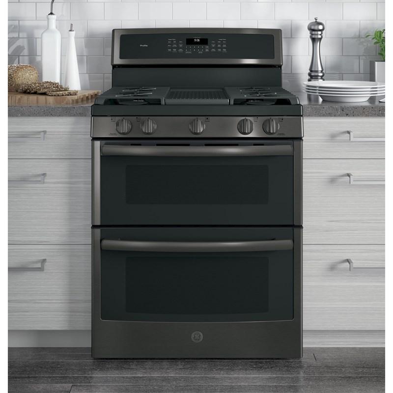 GE Profile - 6.8 cu. ft Gas Range in Stainless - PCGB960BEMTS