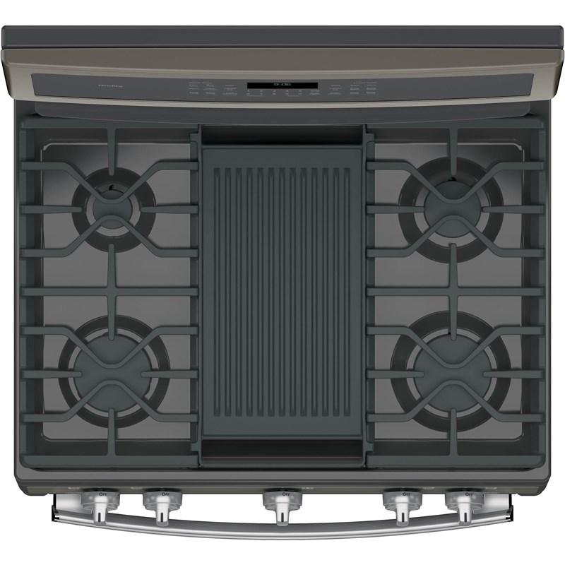 GE Profile - 6.8 cu. ft Gas Range in Grey - PCGB960EEMES