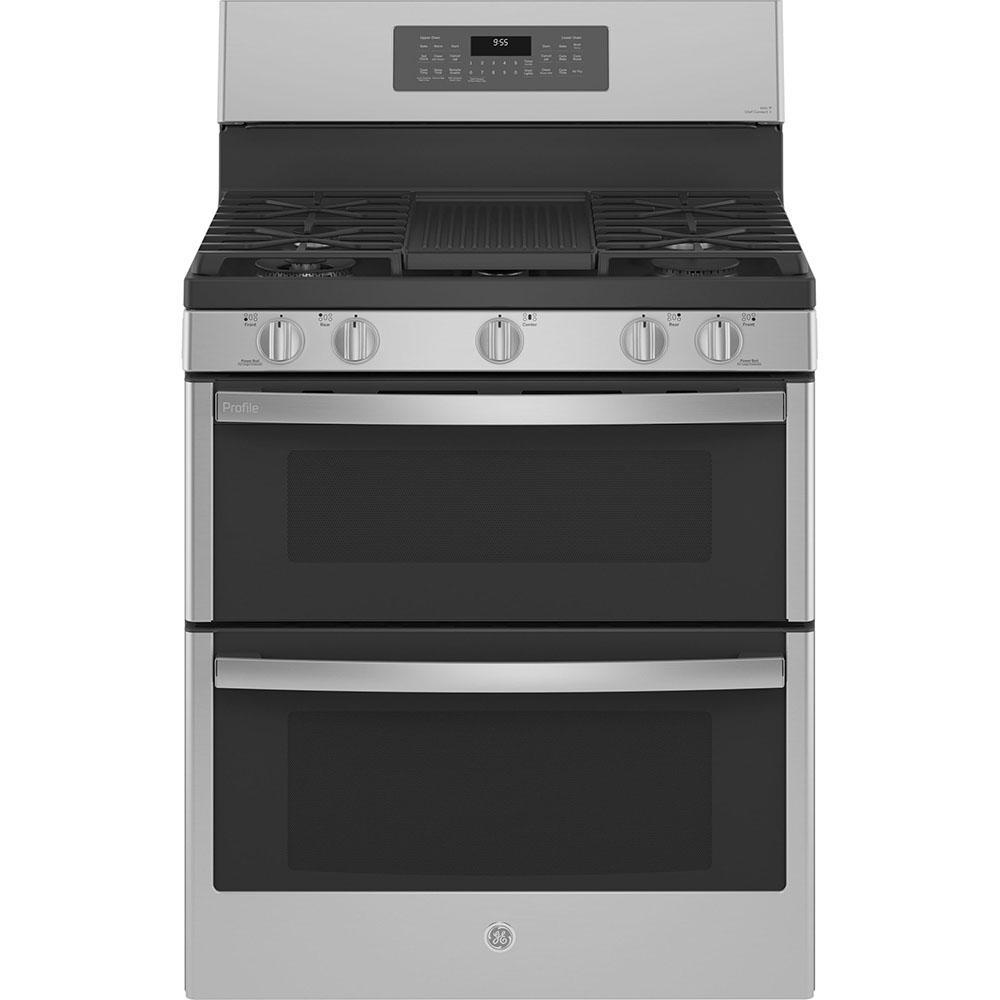 GE Profile - 6.8 cu. ft Gas Range in Stainless - PCGB965YPFS