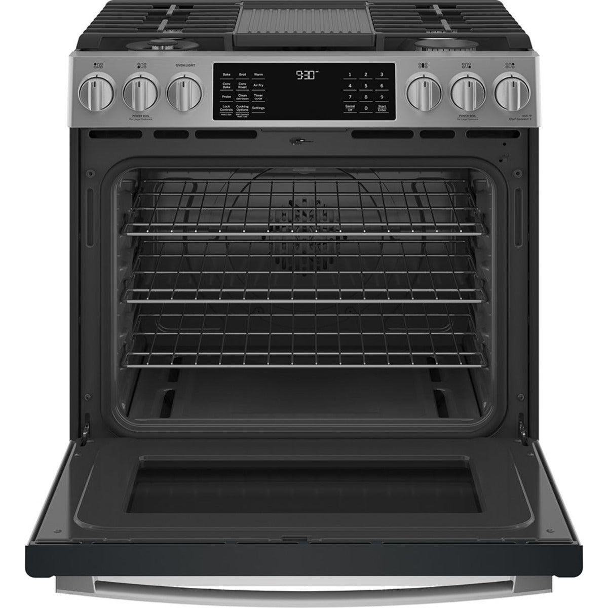 GE Profile - 5.6 cu. ft Gas Range in Stainless - PCGS930YPFS
