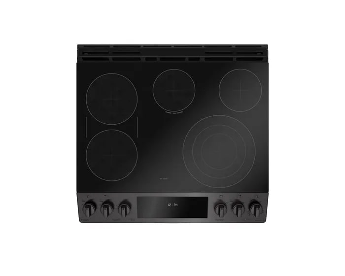 GE Profile - 5.3 cu. ft Electric Range in Black Stainless - PCS940BTMS