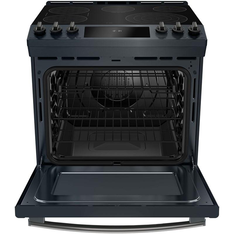 GE Profile - 6.3 cu. ft Electric Range in Black Stainless - PCS940FMDS