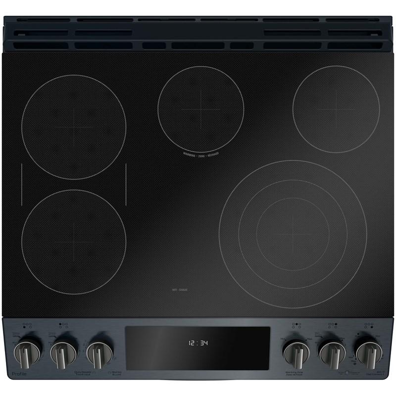 GE Profile - 6.3 cu. ft Electric Range in Black Stainless - PCS940FMDS