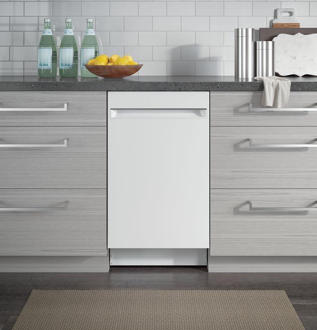 GE Profile - 47 dBA Built In Dishwasher in White - PDT145SGLWW