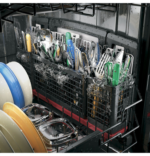 GE Profile - 42 dBA Built In Dishwasher in Black Stainless - PDT845SBLTS