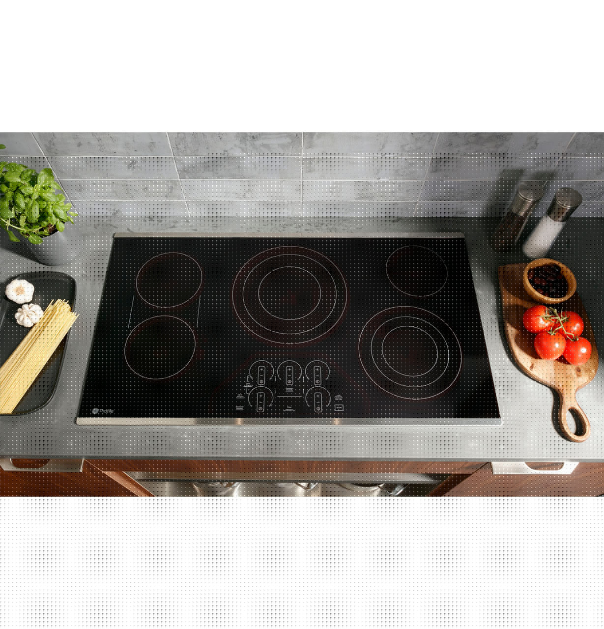 GE Profile - 15.43 Inch Electric Cooktop in Black - PEP7030DTBB
