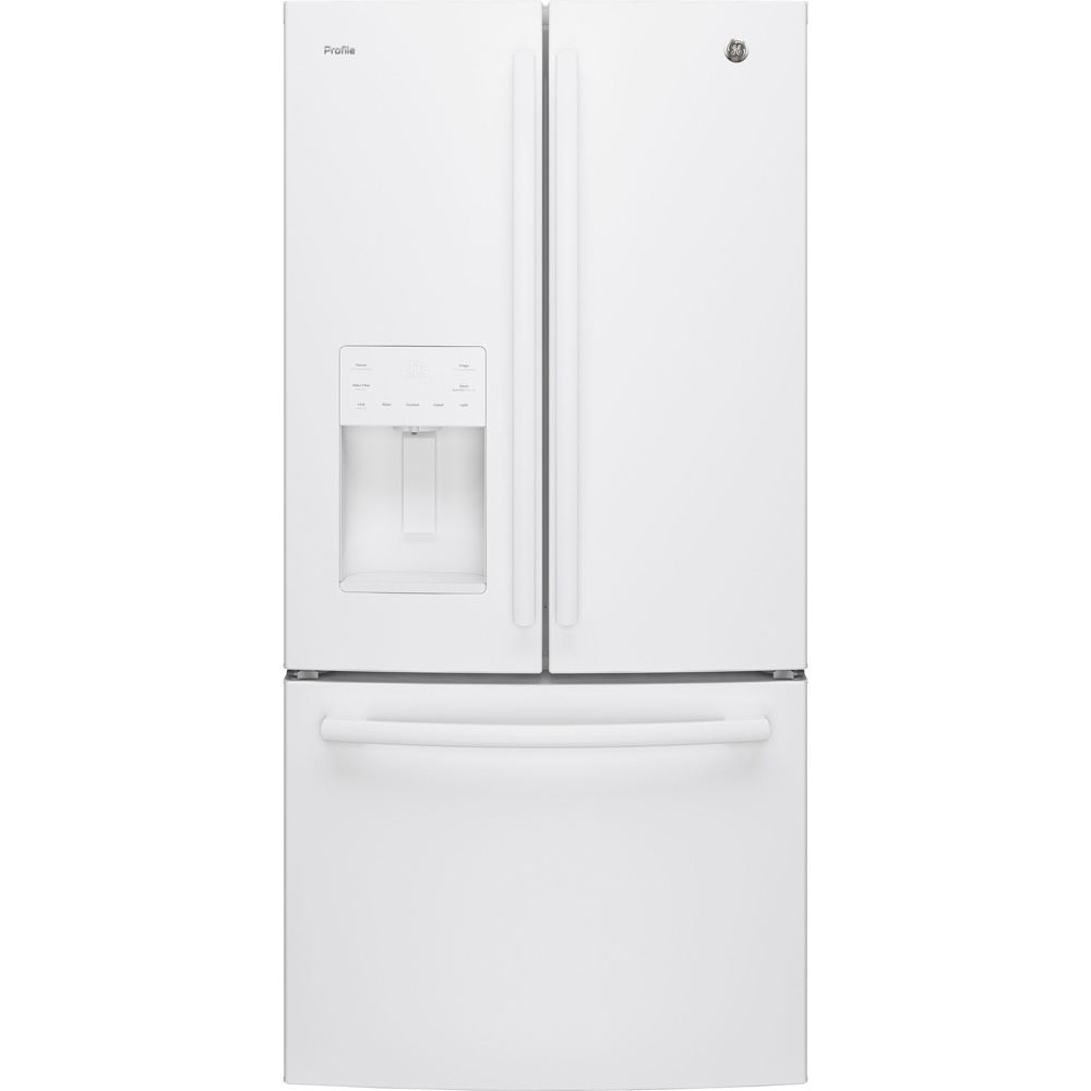 GE Profile - 32.75 Inch 23.5 cu. ft French Door Refrigerator in White - PFE24HGLKWW