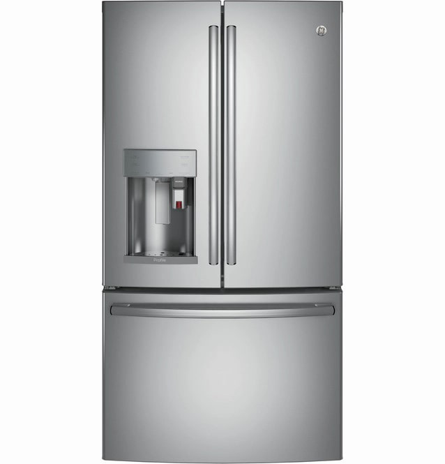 GE Profile - 35.75 Inch 27.7 cu. ft French Door Refrigerator in Stainless - PFE28PSKSS