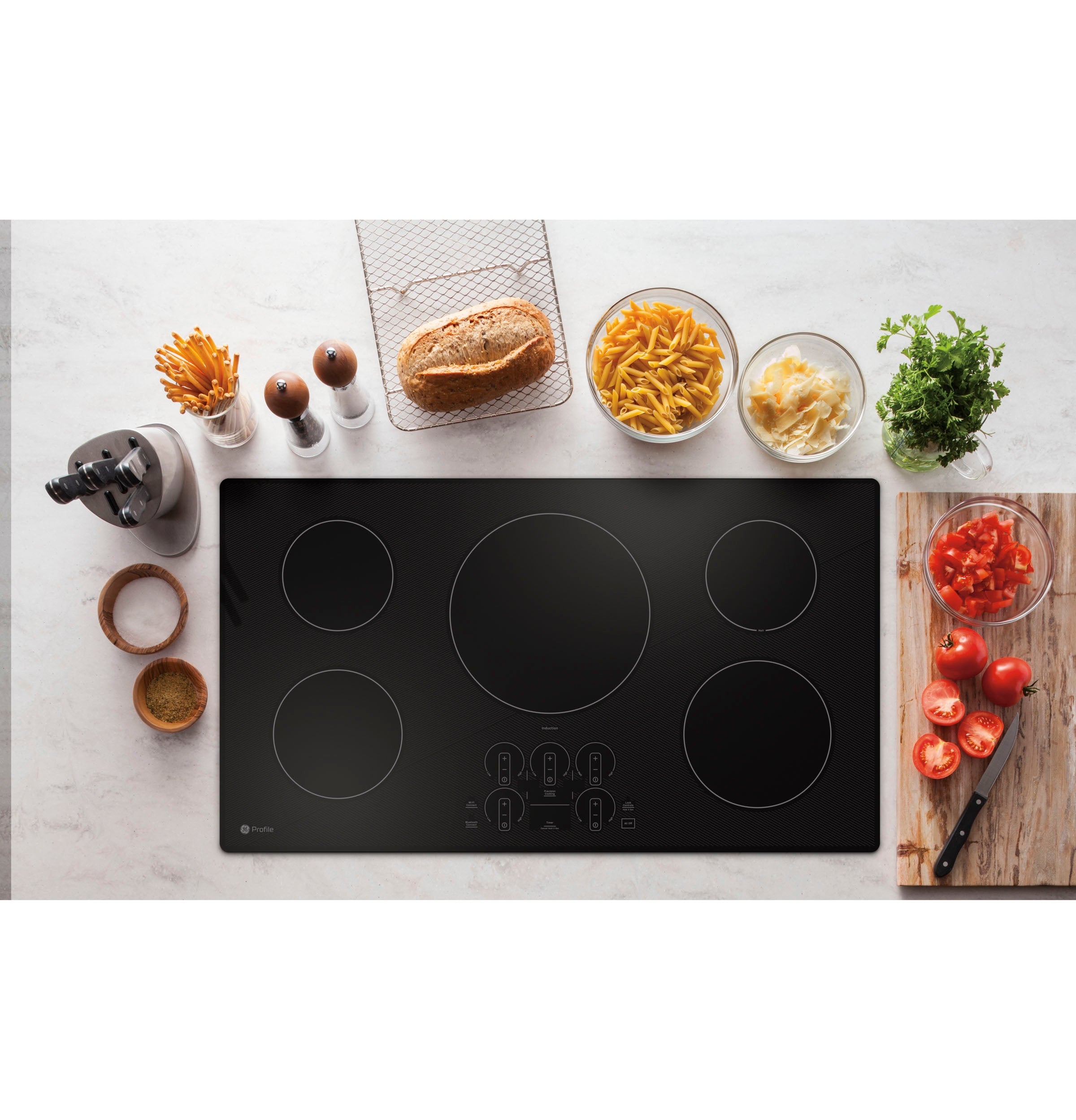 GE Profile - 23.13 Inch Induction Cooktop in Black - PHP7036DTBB