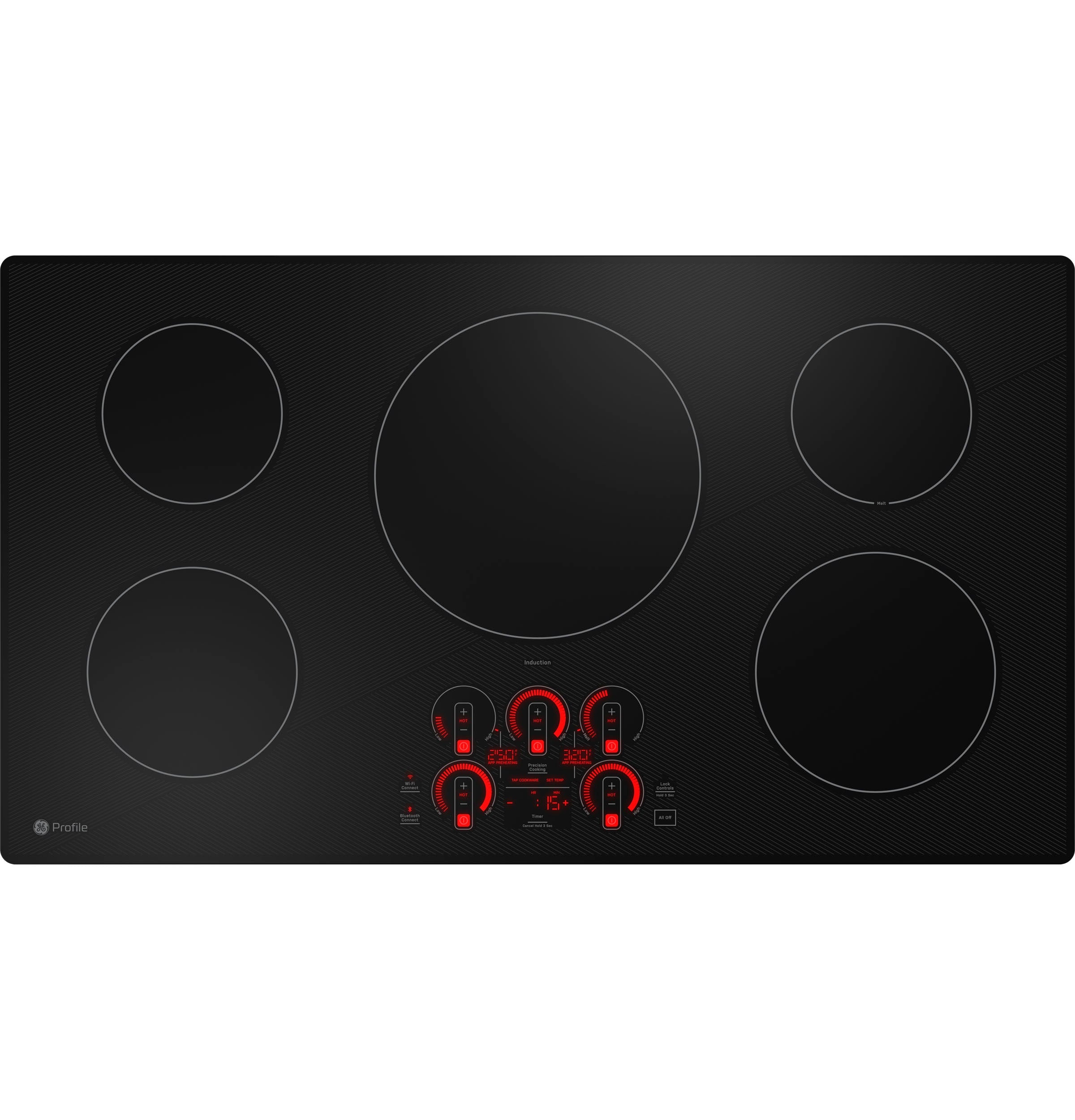 GE Profile - 23.13 Inch Induction Cooktop in Black - PHP7036DTBB