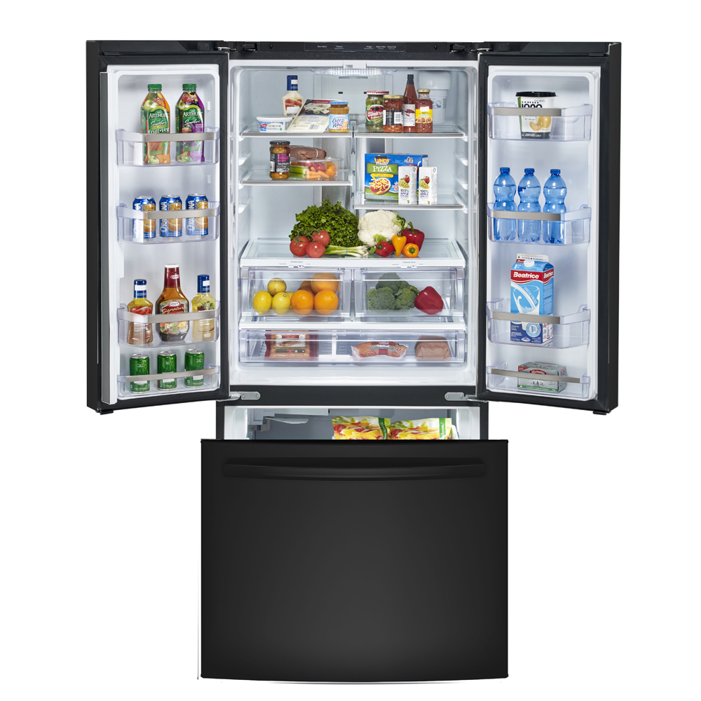 GE Profile - 32.75 Inch 24.5 cu. ft French Door Refrigerator in Black - PNE25NGLKBB
