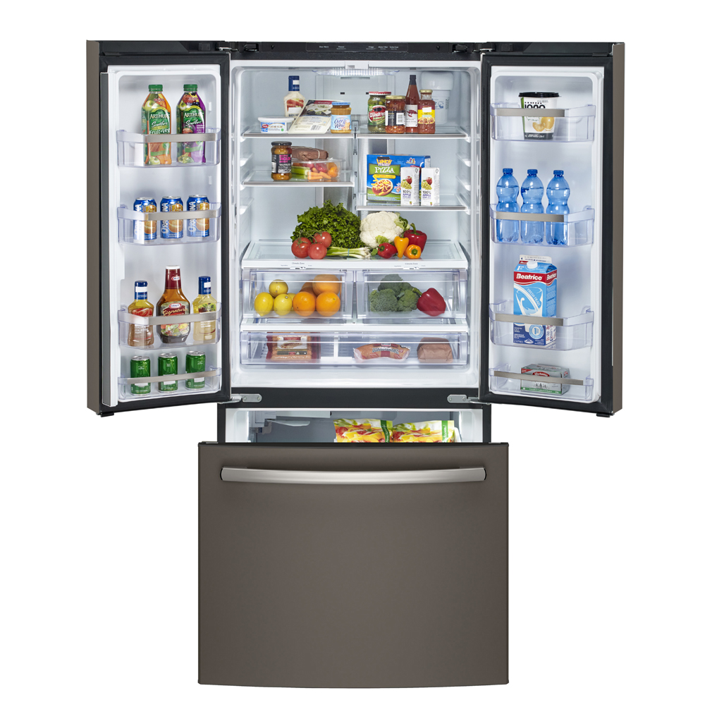 GE Profile - 32.75 Inch 24.5 cu. ft French Door Refrigerator in Grey - PNE25NMLKES