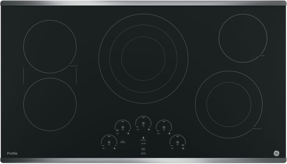 GE Profile - 36.125 inch wide Electric Cooktop in Stainless - PP9036SJSS