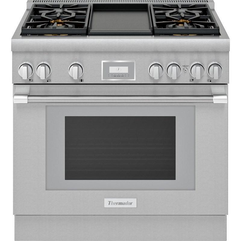 Thermador - 4.9 cu. ft Dual Fuel Range in Stainless - PRD364WDHC