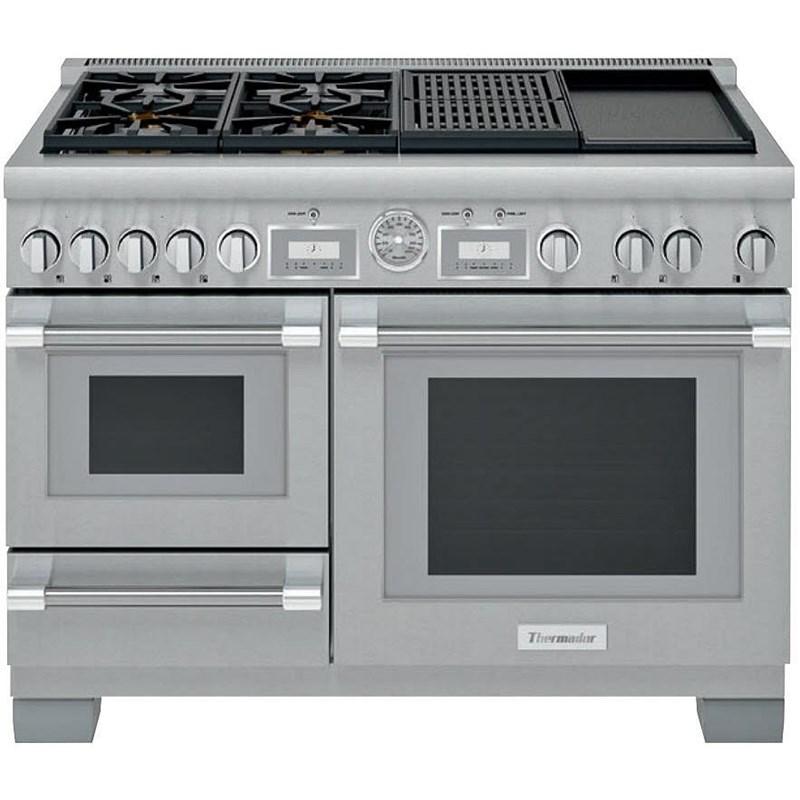 Thermador - 6.5 cu. ft Dual Fuel Range in Stainless - PRD48WCSGC