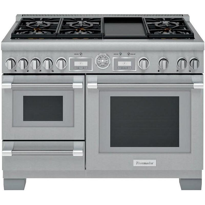 Thermador - 6.5 cu. ft Dual Fuel Range in Stainless - PRD48WDSGC