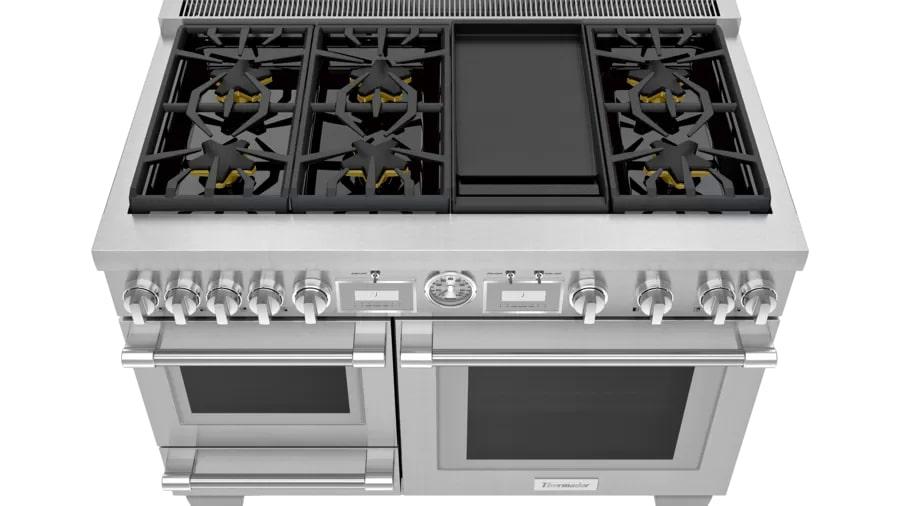 Thermador - 6.5 cu. ft Dual Fuel Range in Stainless - PRD48WDSGC